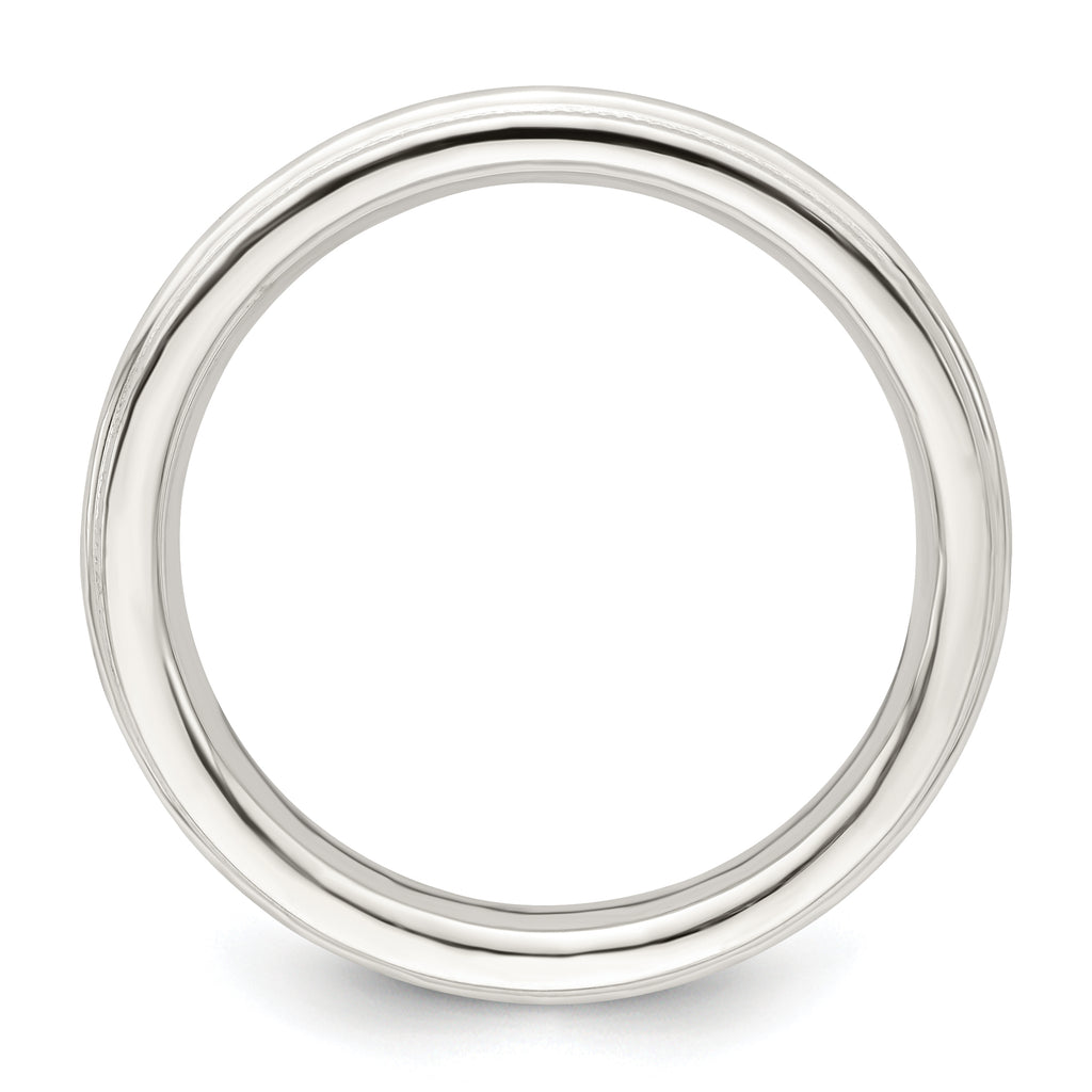 Sterling Silver 3mm Comfort Fit Half Round Milgrain Band