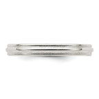 Sterling Silver 3mm Comfort Fit Half Round Milgrain Band