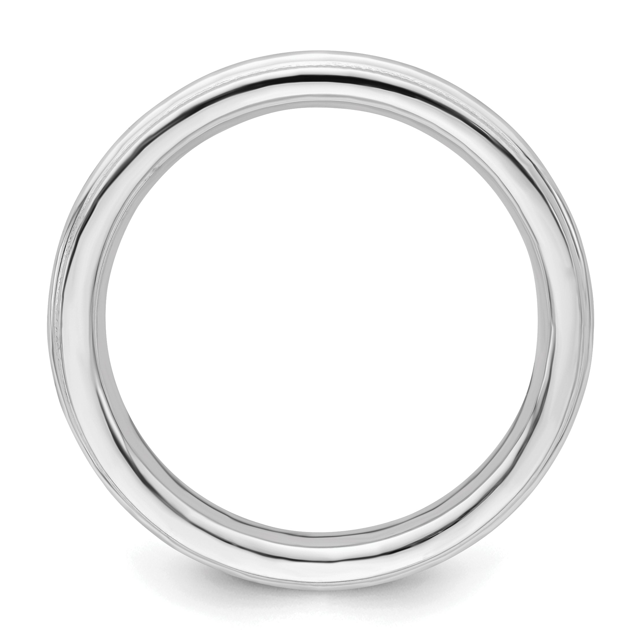 Sterling Silver Rhodium-plated 3mm Comfort Fit Milgrain Size 4 Band Secondary image