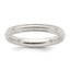 Sterling Silver 3mm Comfort Fit Half Round Milgrain Band