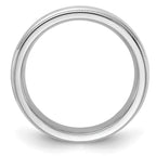 Sterling Silver Rhodium-plated 4mm Comfort Fit Milgrain Band