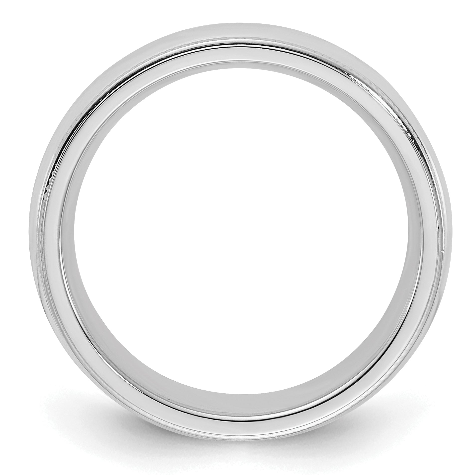 Sterling Silver Rhodium-Plated 5mm Comfort Fit Milgrain Band Secondary image