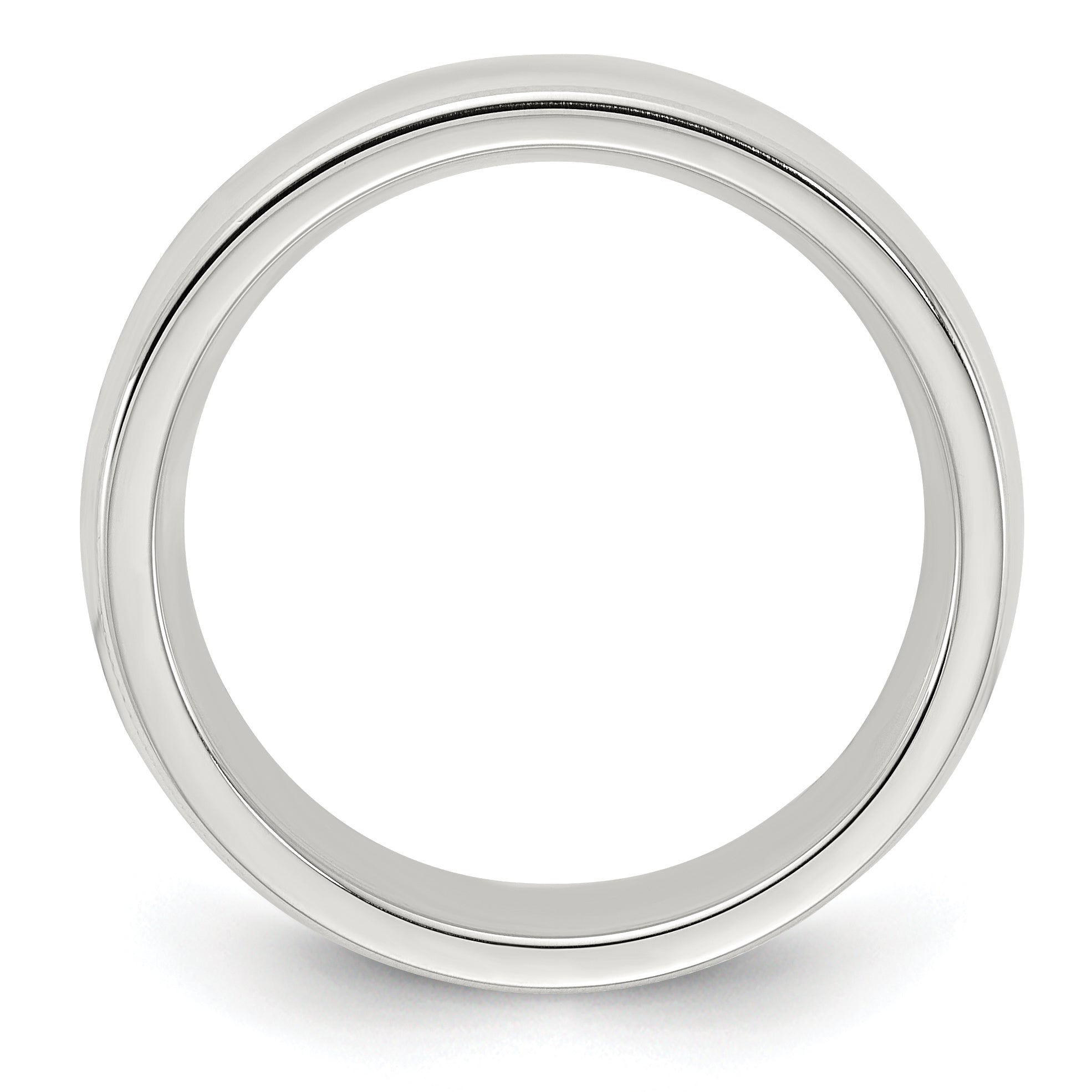 Sterling Silver 6mm Comfort Fit Half Round Milgrain Band Main image