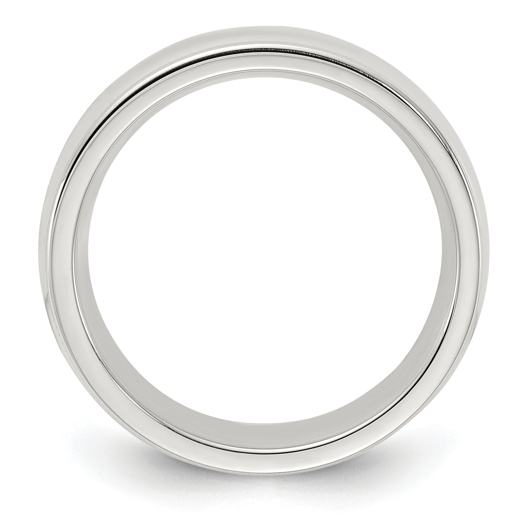 Sterling Silver 6mm Comfort Fit Half Round Milgrain Band