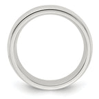 Sterling Silver 6mm Comfort Fit Half Round Milgrain Band