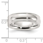 Sterling Silver 6mm Comfort Fit Half Round Milgrain Band