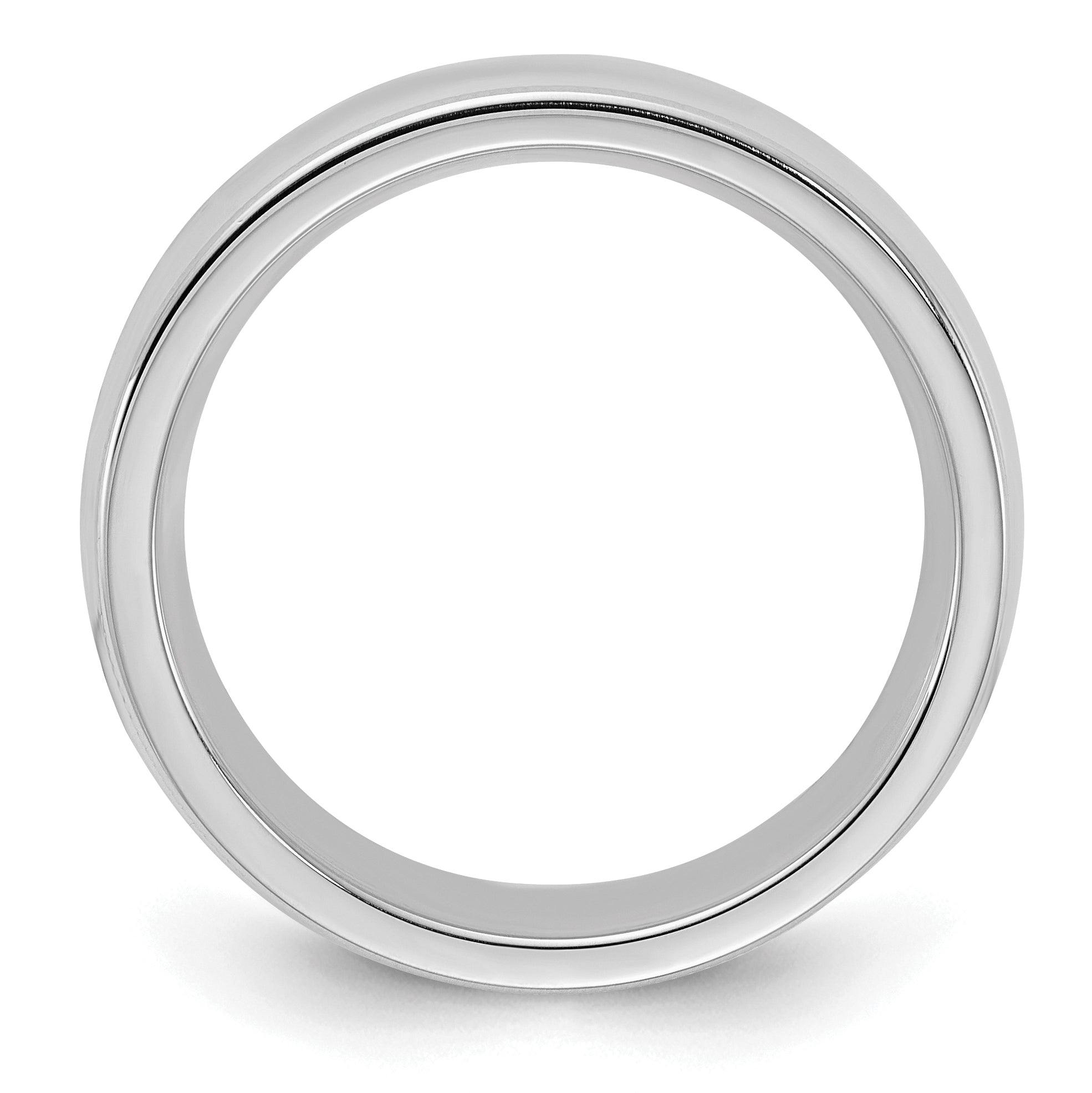 Sterling Silver Rhodium-plated 6mm Comfort Fit Milgrain Size 13.5 Band