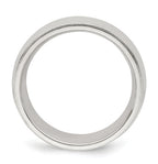 Sterling Silver 7mm Comfort Fit Half Round Milgrain Band