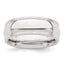 Sterling Silver 7mm Comfort Fit Half Round Milgrain Band
