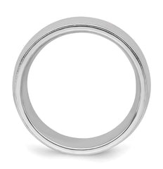 Sterling Silver Rhodium-plated 7mm Comfort Fit Milgrain Size 13.5 Band