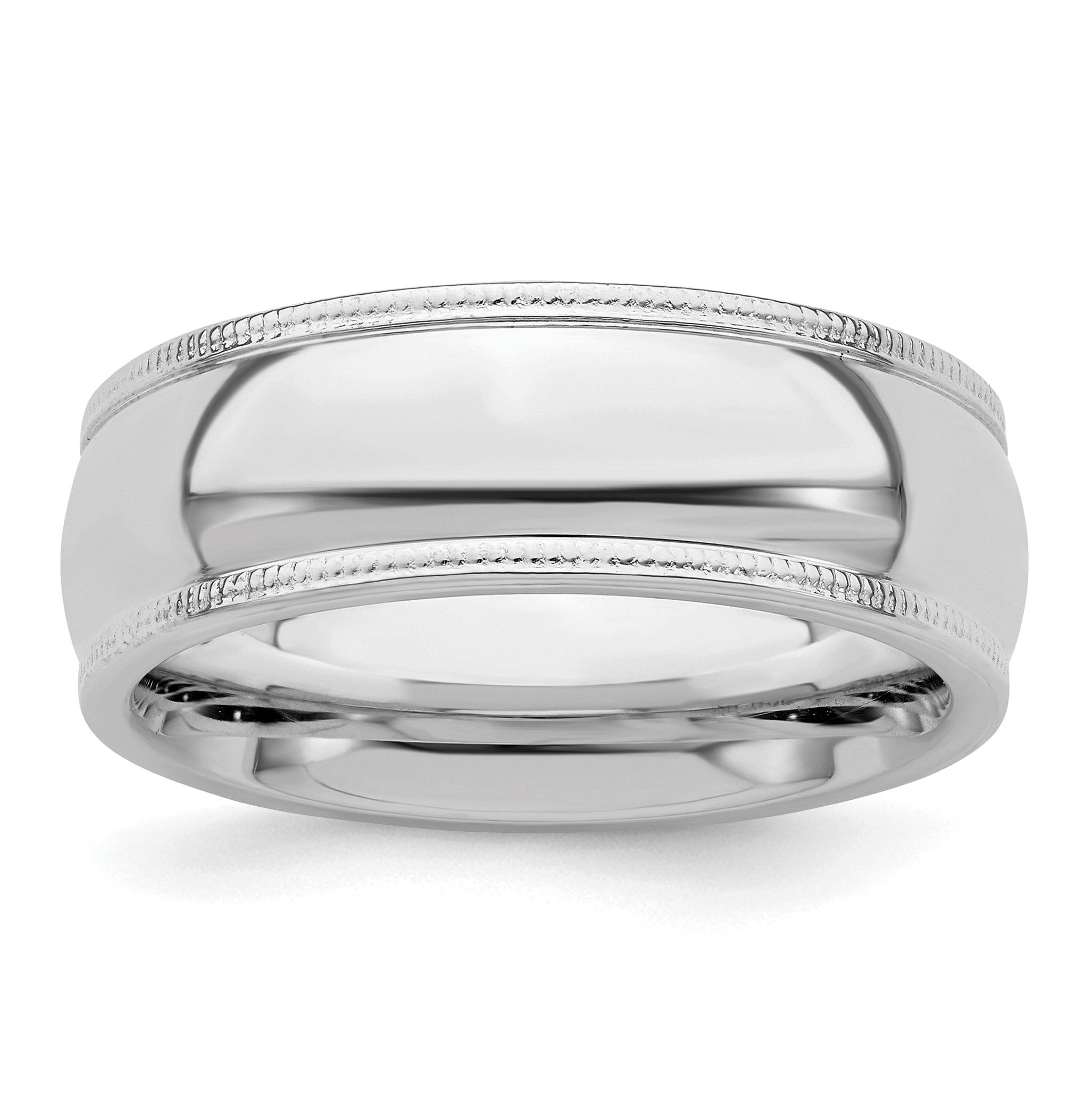 Sterling Silver Rhodium-plated 7mm Comfort Fit Milgrain Size 13.5 Band Main image