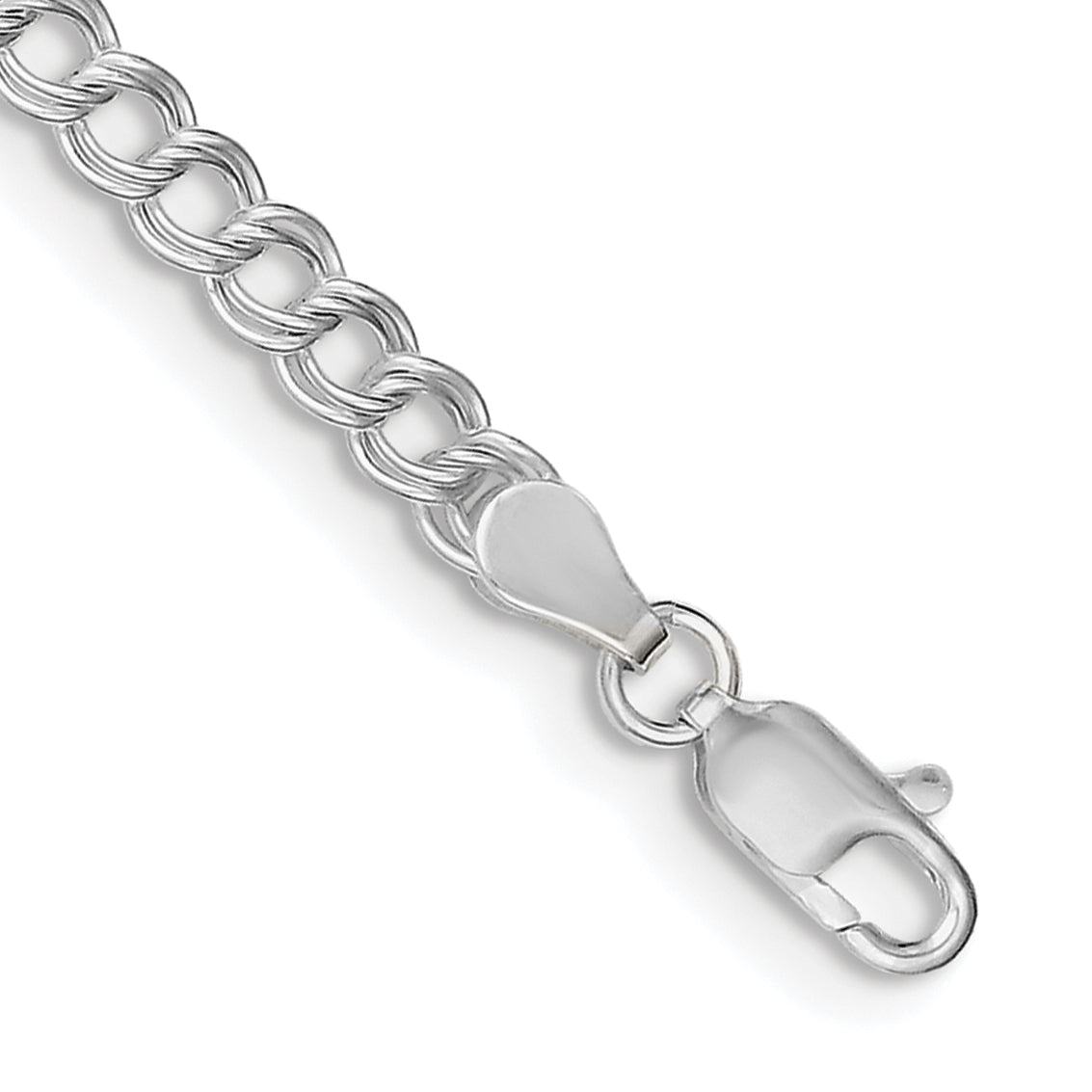 Sterling Silver 4.25mm Double Link Charm Bracelet Main image