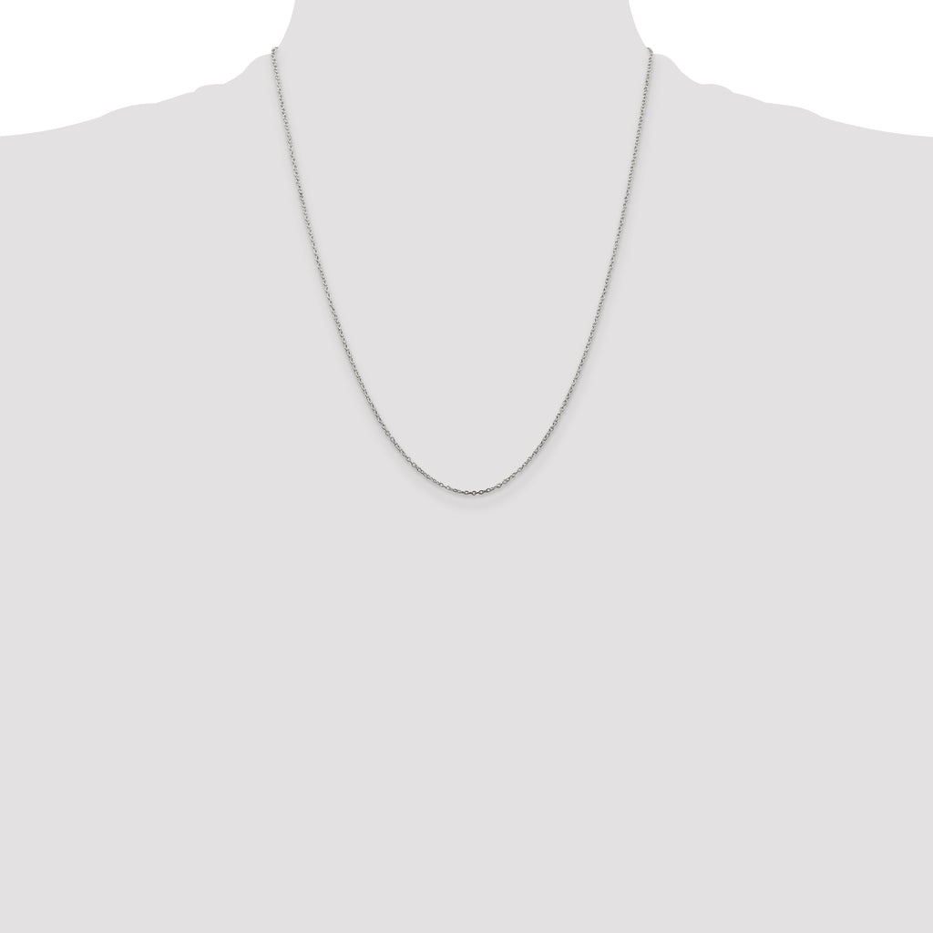 Sterling Silver 1mm Cable Chain w/ ext.