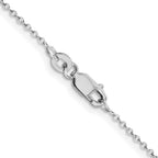 Sterling Silver Rhodium-plated 1mm Cable Chain Anklet