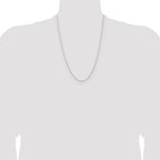 Sterling Silver Rhodium-plated 1mm Cable Chain Anklet