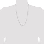 Sterling Silver Rhodium-plated 1mm Cable Chain Anklet