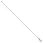 Sterling Silver Rhodium-plated 1mm Cable Chain Anklet