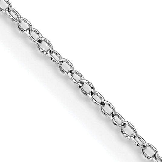 Sterling Silver Rhodium-plated 1mm Cable Chain Anklet
