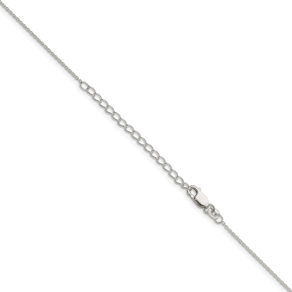 Sterling Silver 1mm Cable Chain w/ ext.