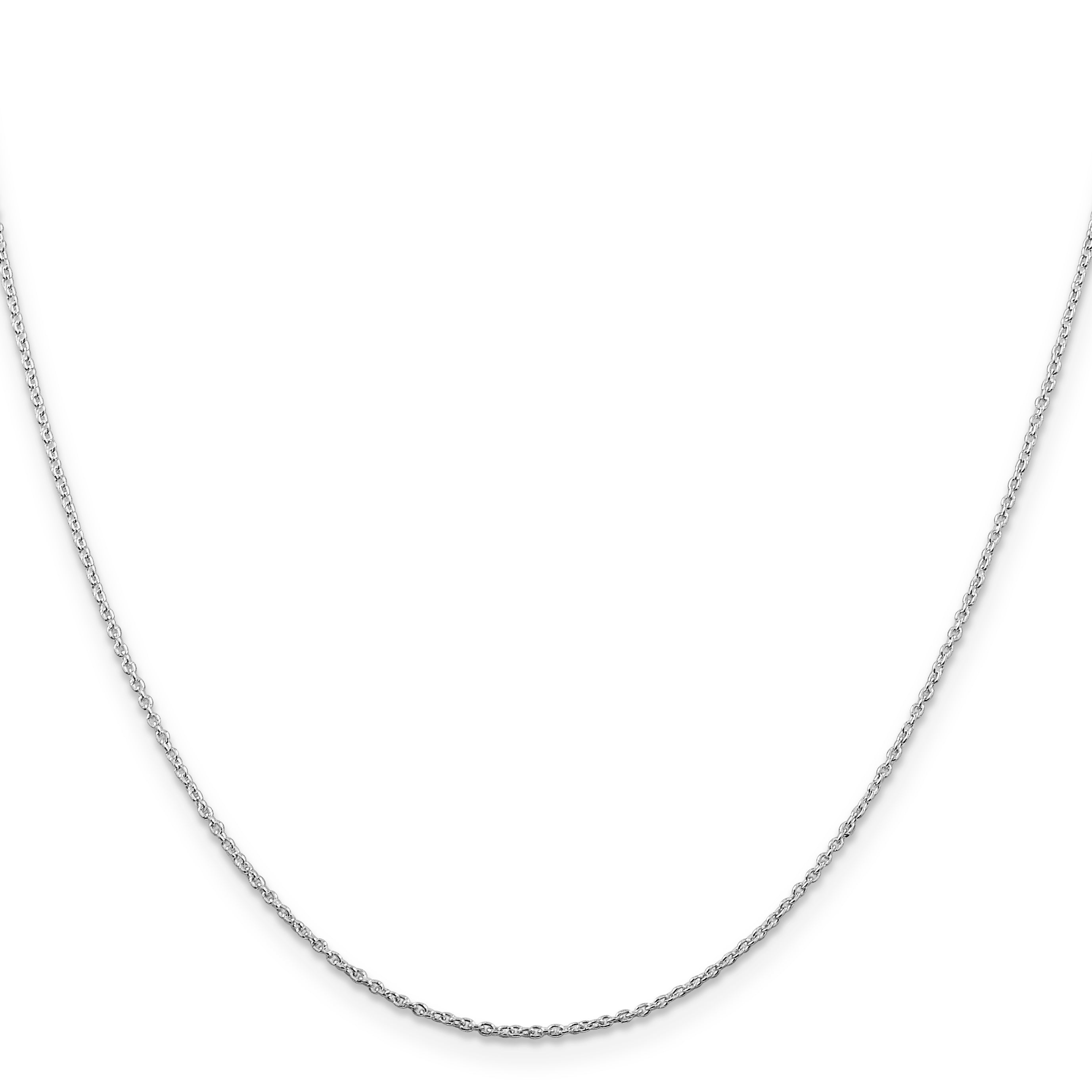 Sterling Silver Rhodium-Plated 1mm Cable Chain With Extension Secondary image