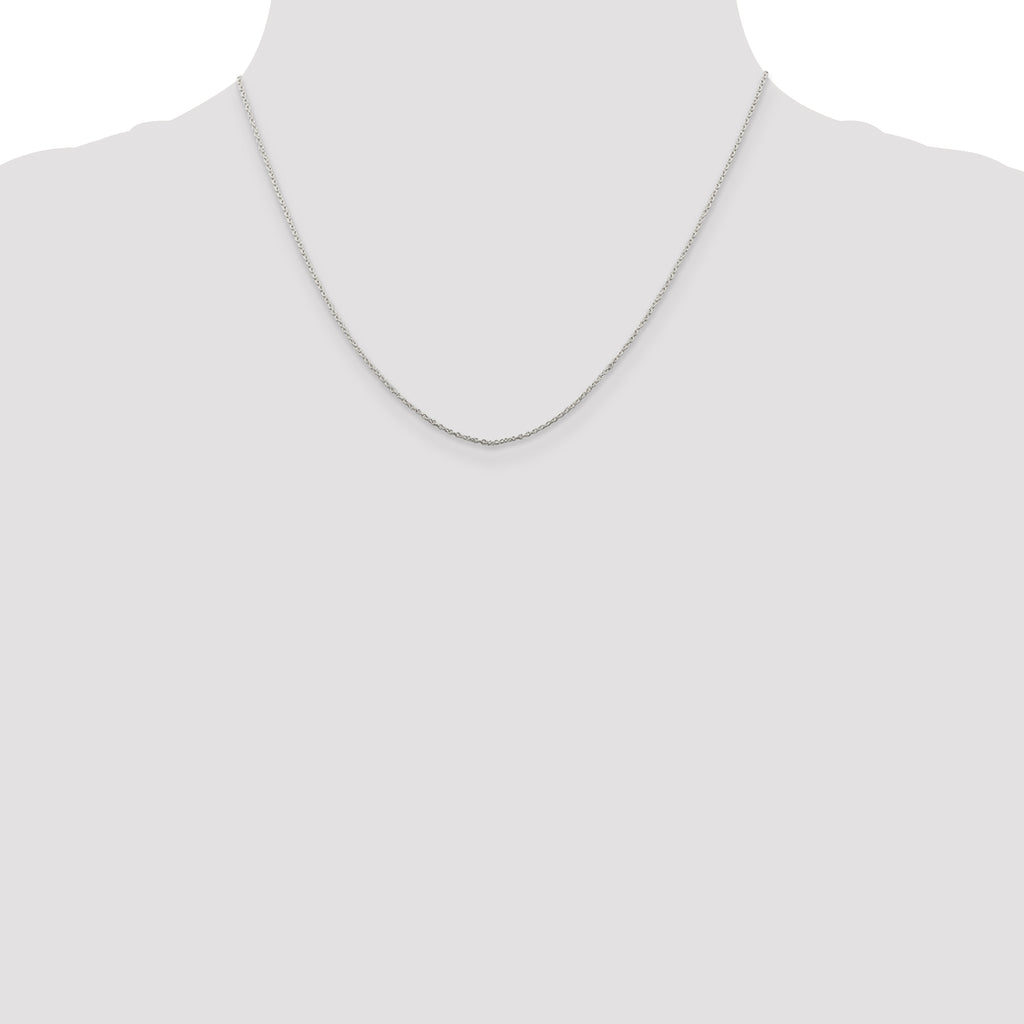 Sterling Silver Rhodium-plated 1mm Cable Chain