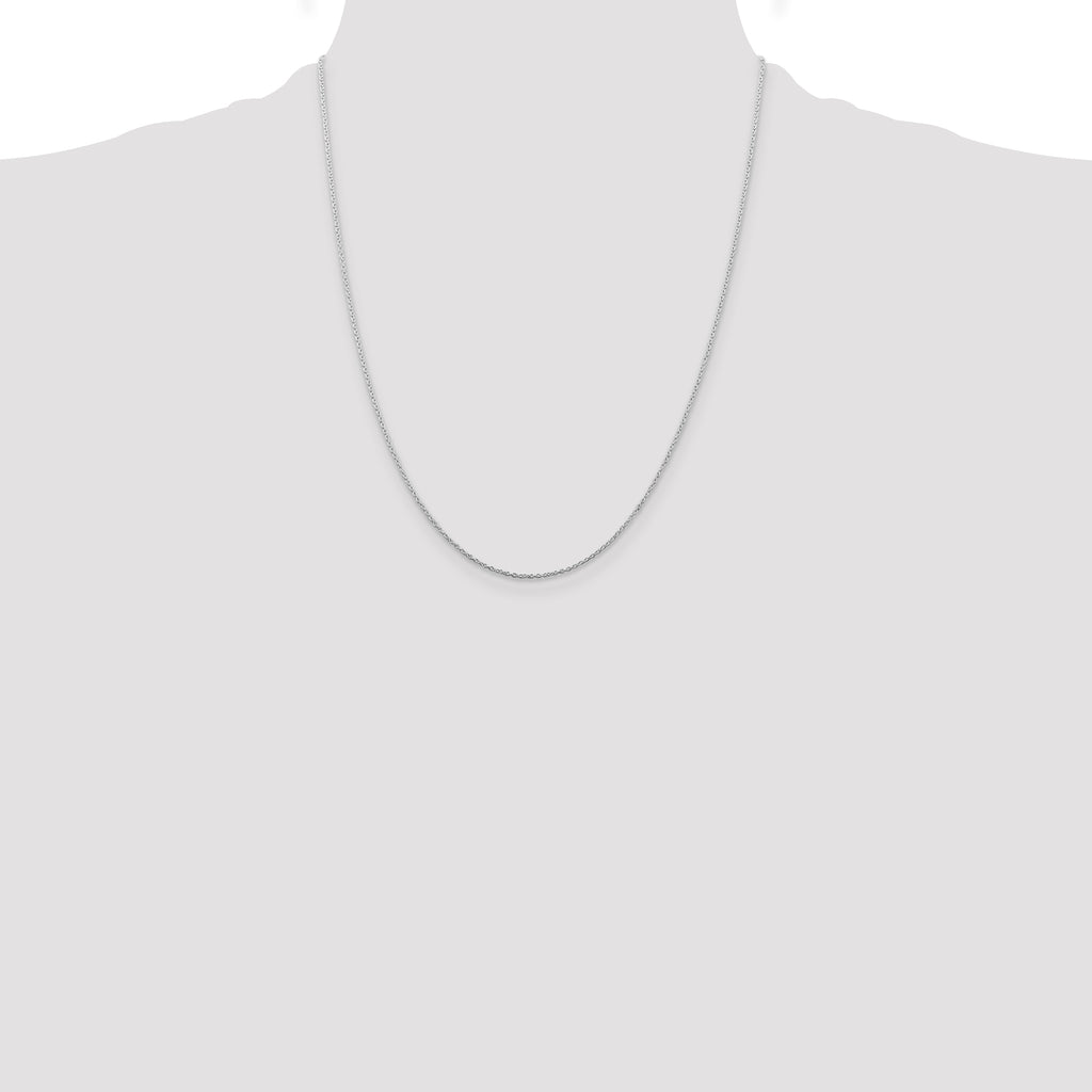 Sterling Silver Rhodium-plated 1mm Cable Chain
