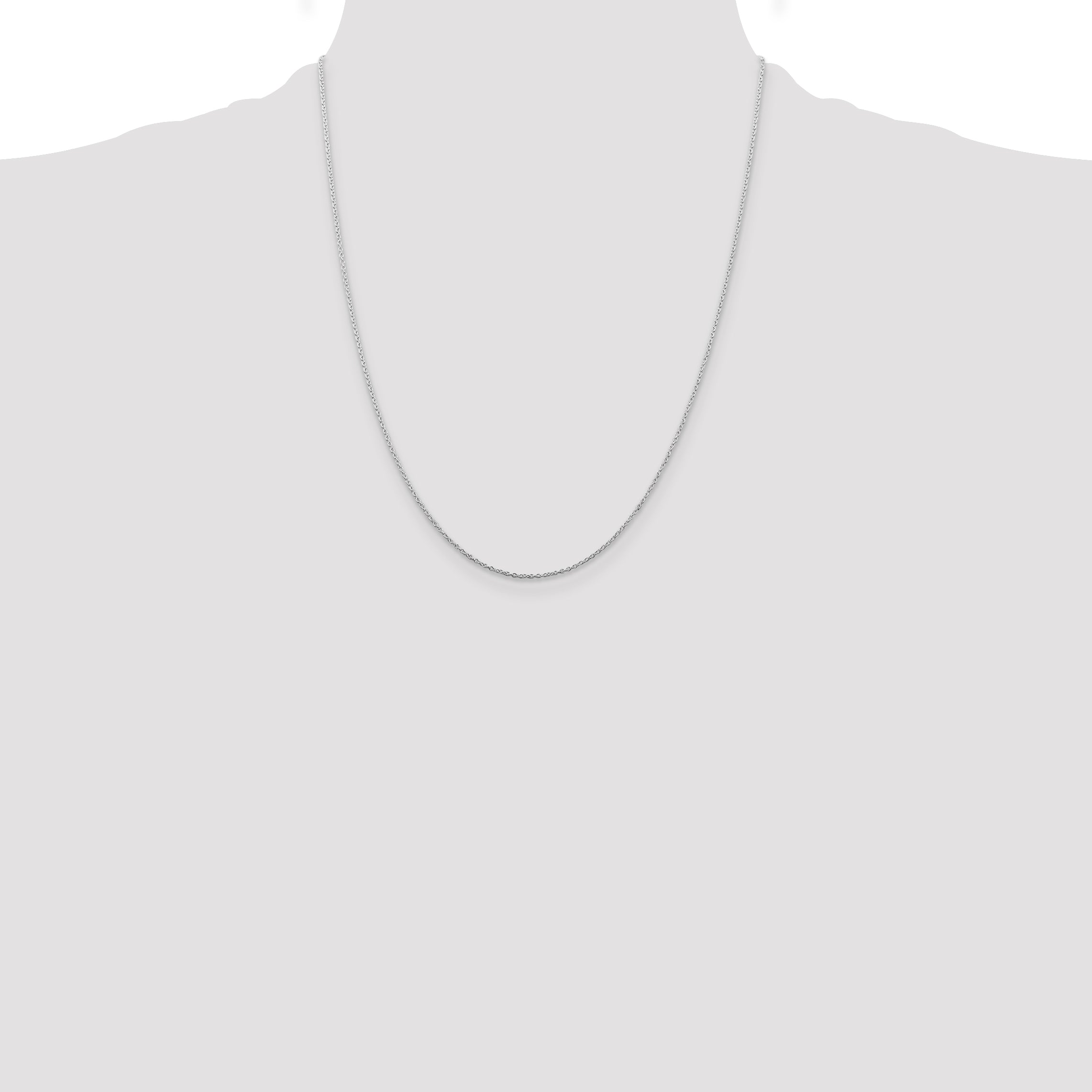 Sterling Silver Rhodium-plated 1mm Cable Chain