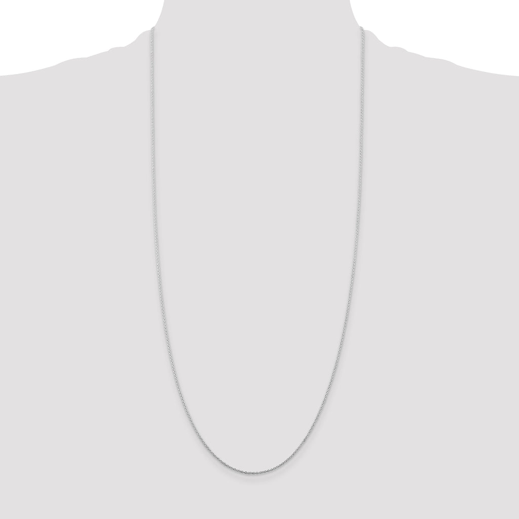 Sterling Silver Rhodium-plated 1mm Cable Chain