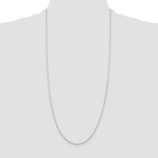 Sterling Silver Rhodium-plated 1mm Cable Chain