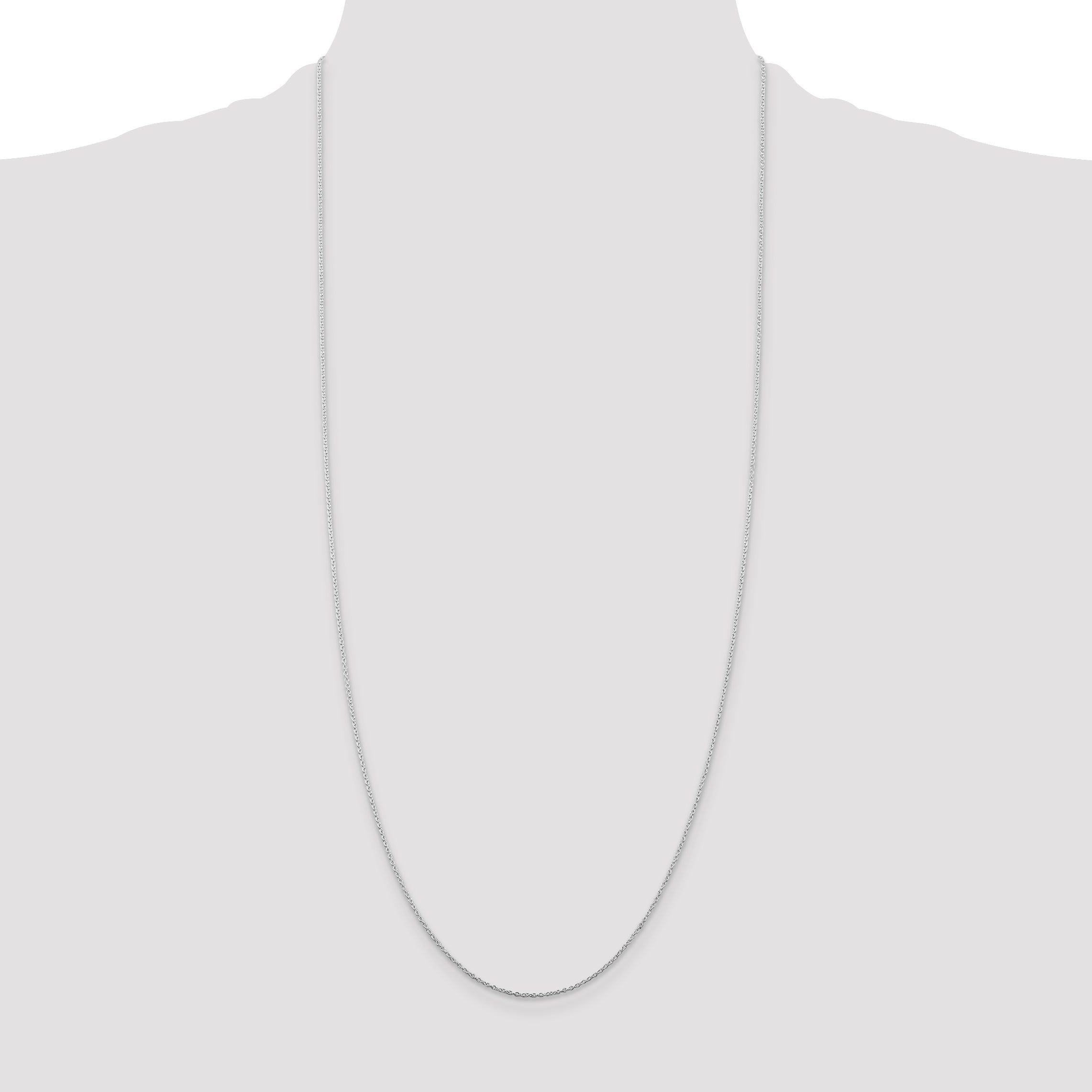 Sterling Silver Rhodium-plated 1mm Cable Chain