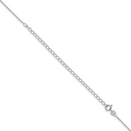 Sterling Silver Rhodium-plated 1mm Cable Chain w/ ext.