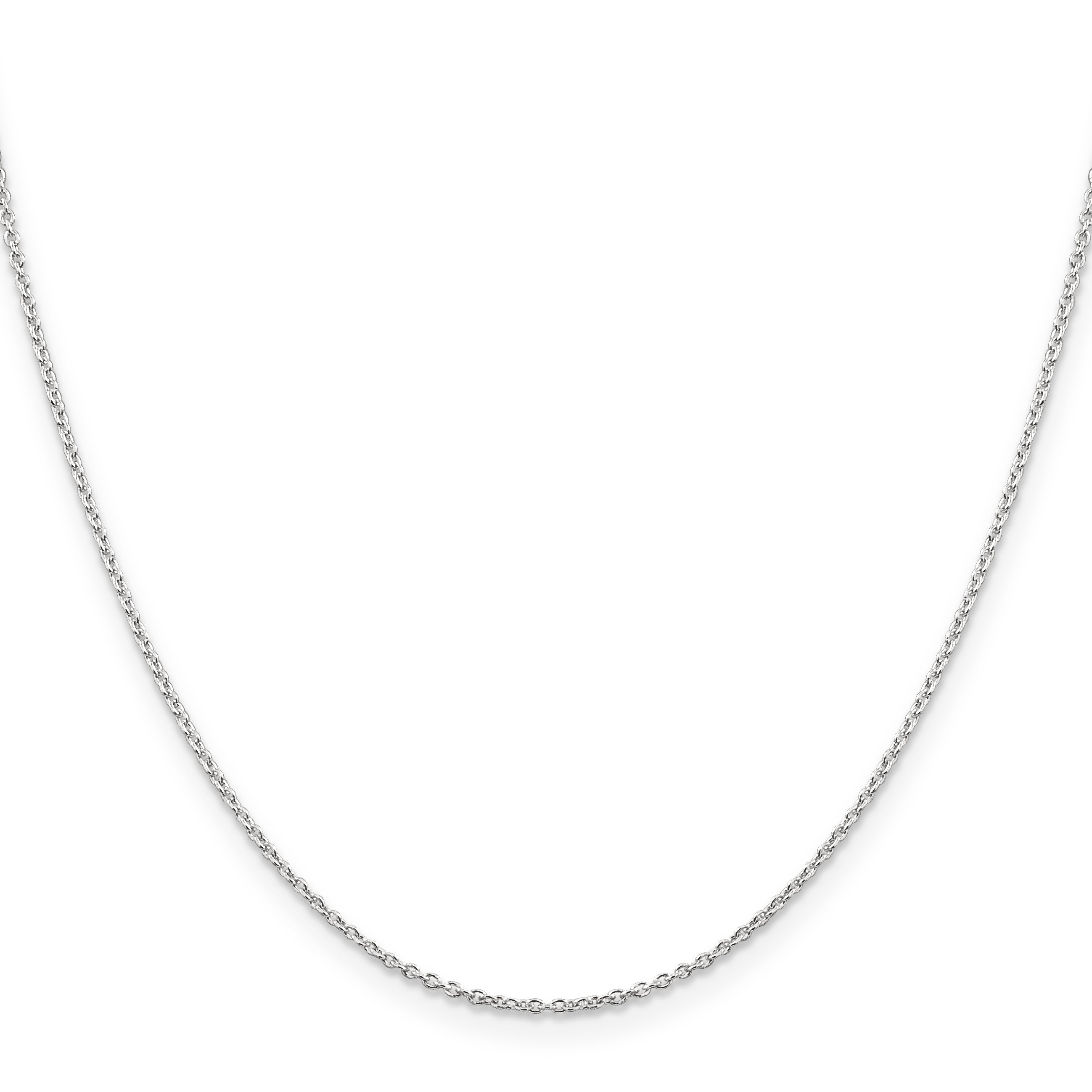 Sterling Silver Rhodium-plated 1.25mm Cable Chain