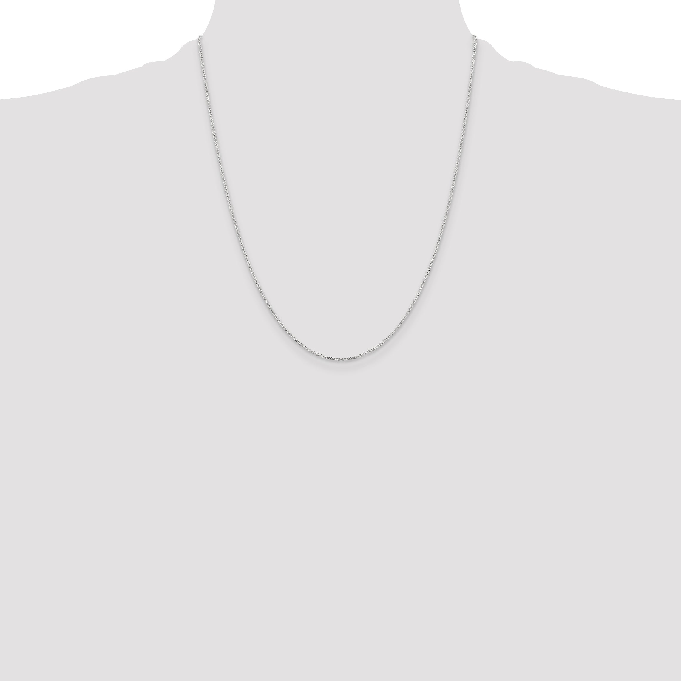 Sterling Silver Rhodium-plated 1.25mm Cable Chain