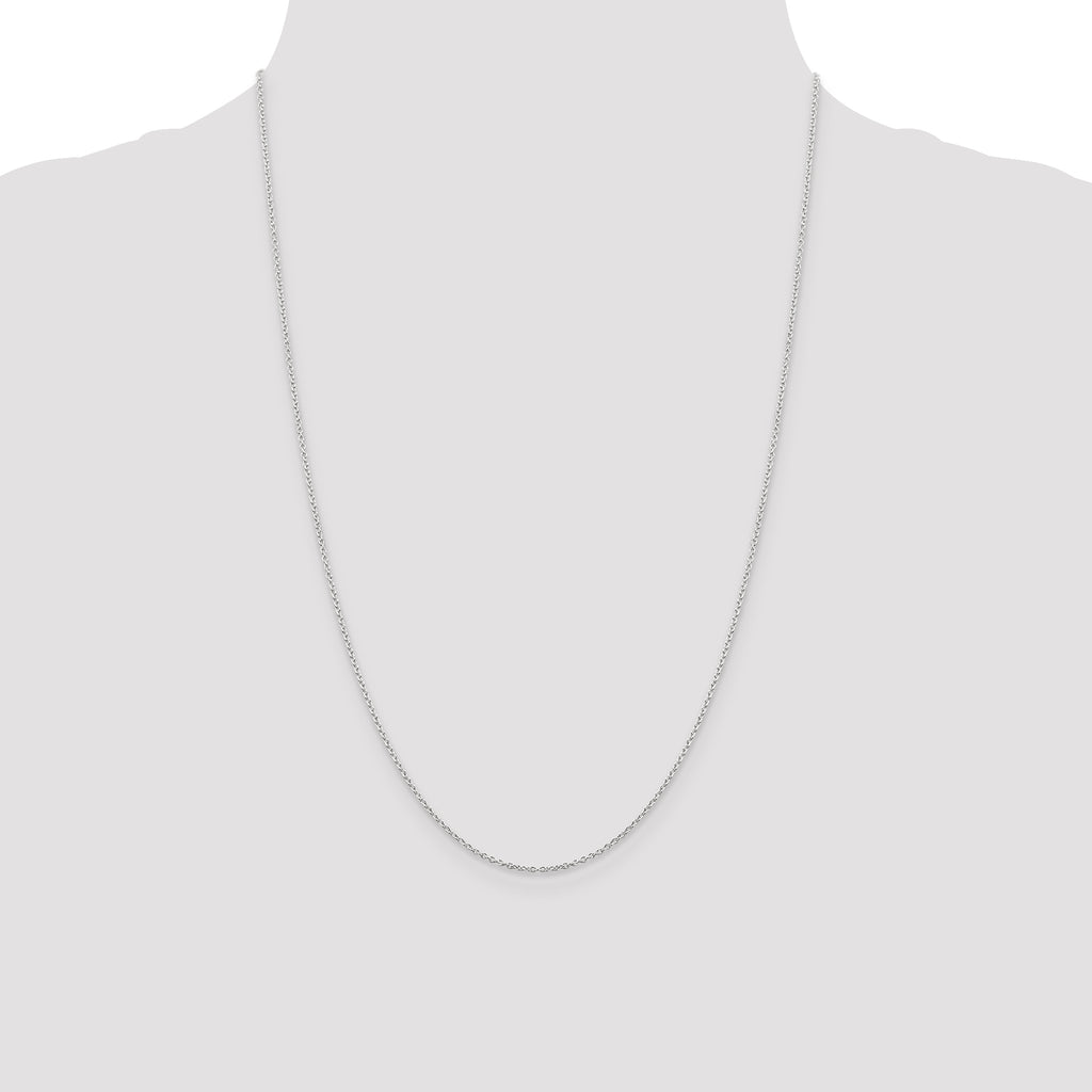 Sterling Silver Rhodium-plated 1.25mm Cable Chain
