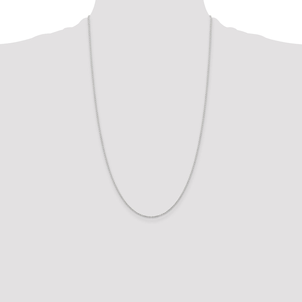 Sterling Silver Rhodium-plated 1.25mm Cable Chain