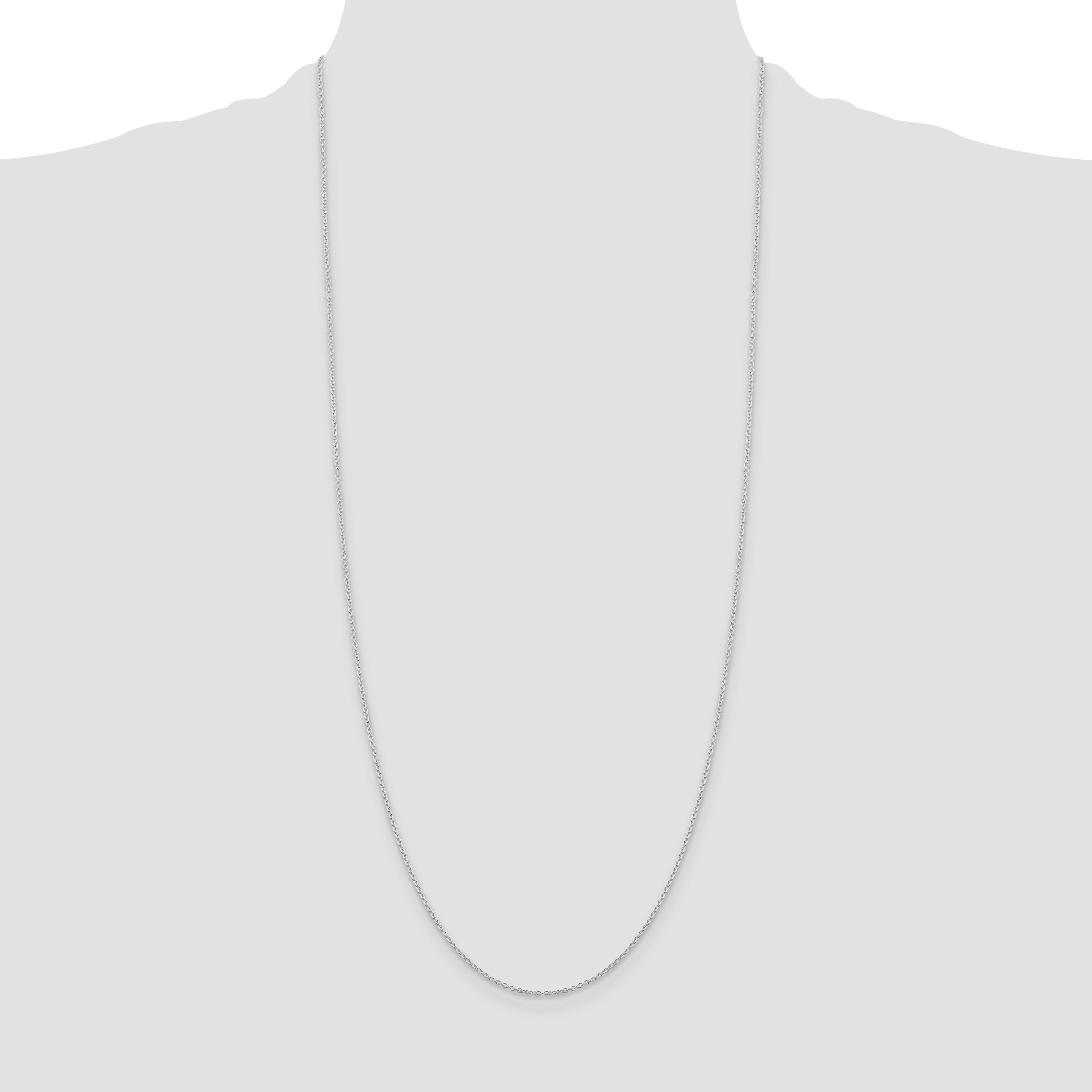 Sterling Silver Rhodium-plated 1.25mm Cable Chain