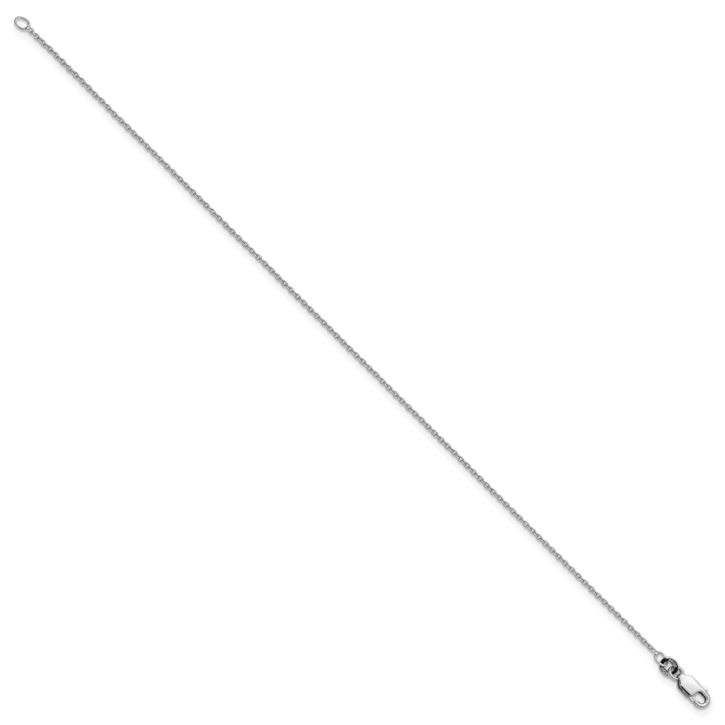 Sterling Silver Rhodium-plated 1.25mm Cable Chain