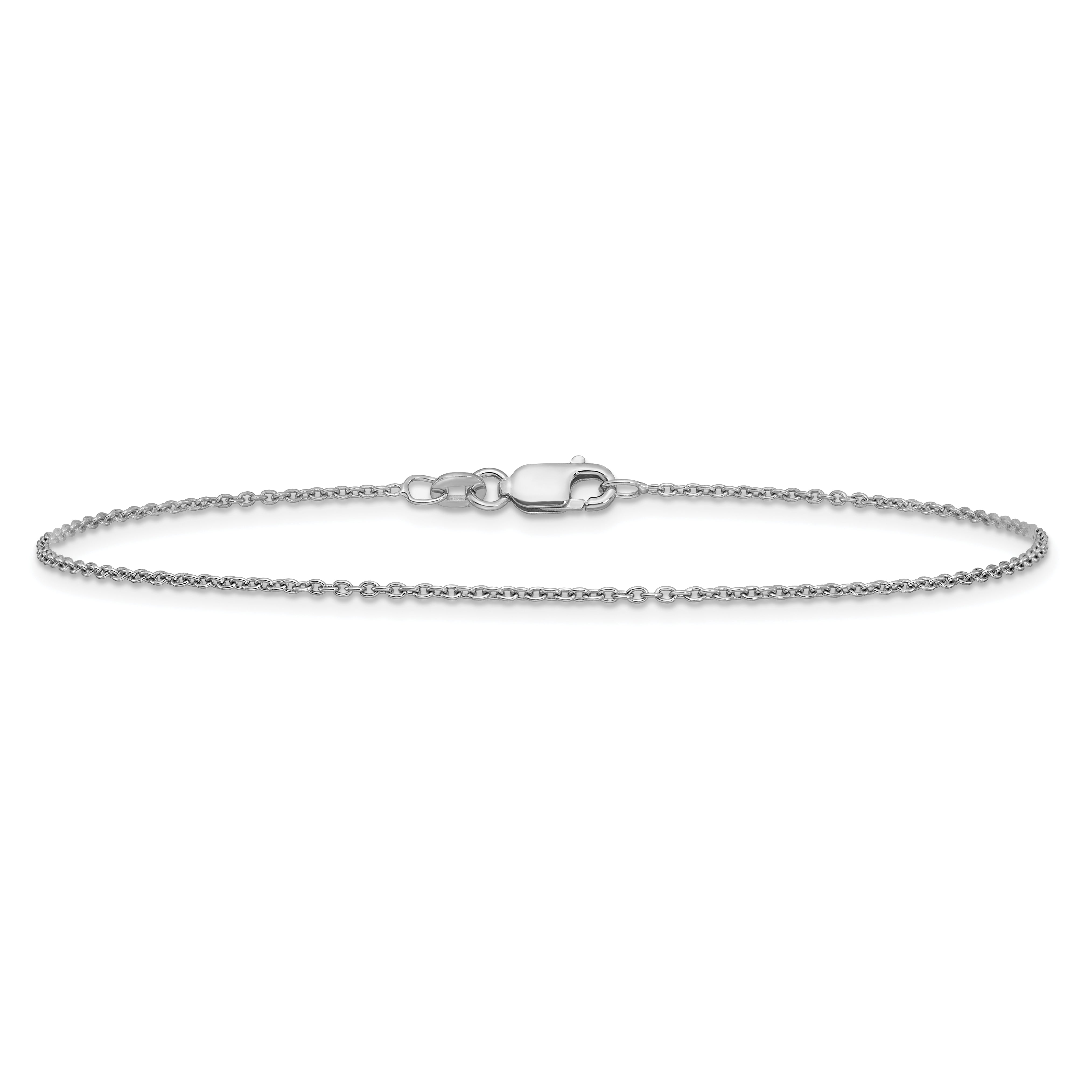 Sterling Silver Rhodium-plated 1.25mm Cable Chain