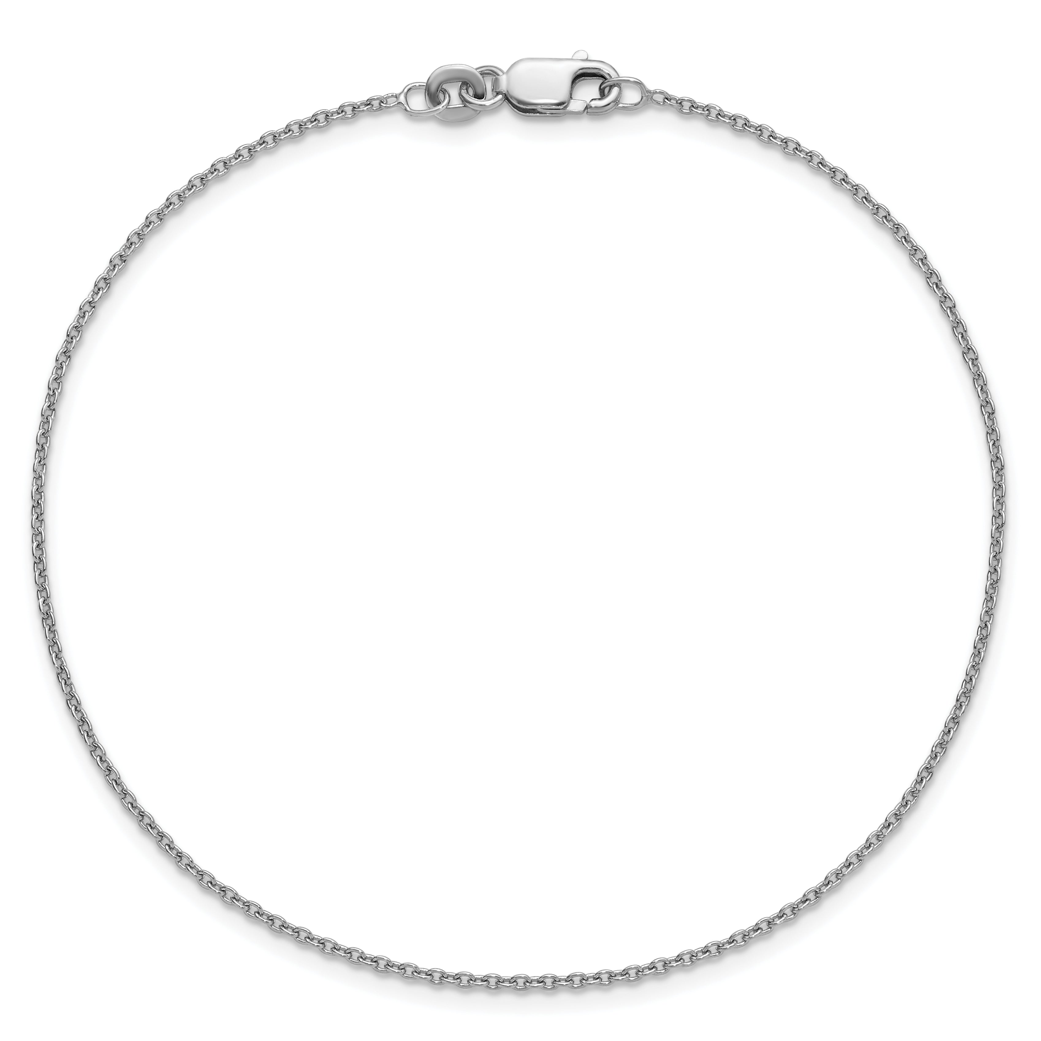 Sterling Silver Rhodium-plated 1.25mm Cable Chain