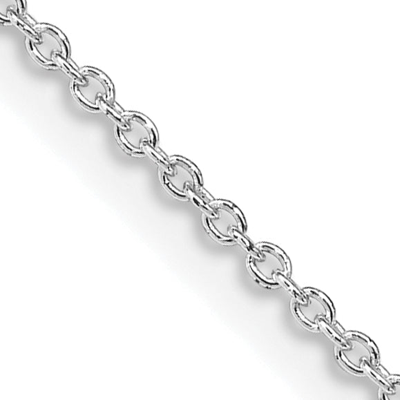 Sterling Silver Rhodium-plated 1.25mm Cable Chain Main image