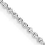 Sterling Silver Rhodium-plated 1.25mm Cable Chain with a extention