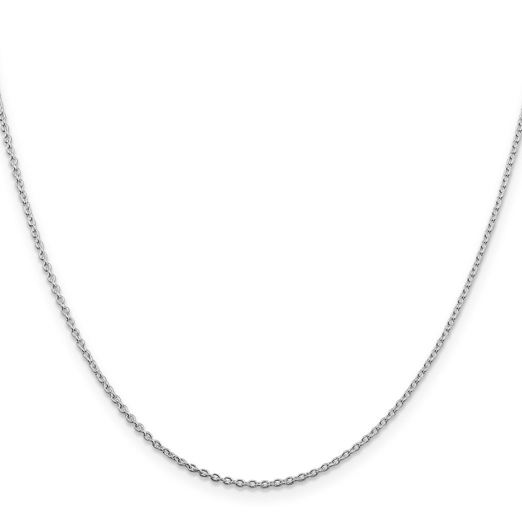 Sterling Silver Rhodium-plated 1.5mm Cable Chain w/ ext.