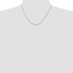 Sterling Silver Rhodium-plated 1.5mm Cable Chain w/ ext.