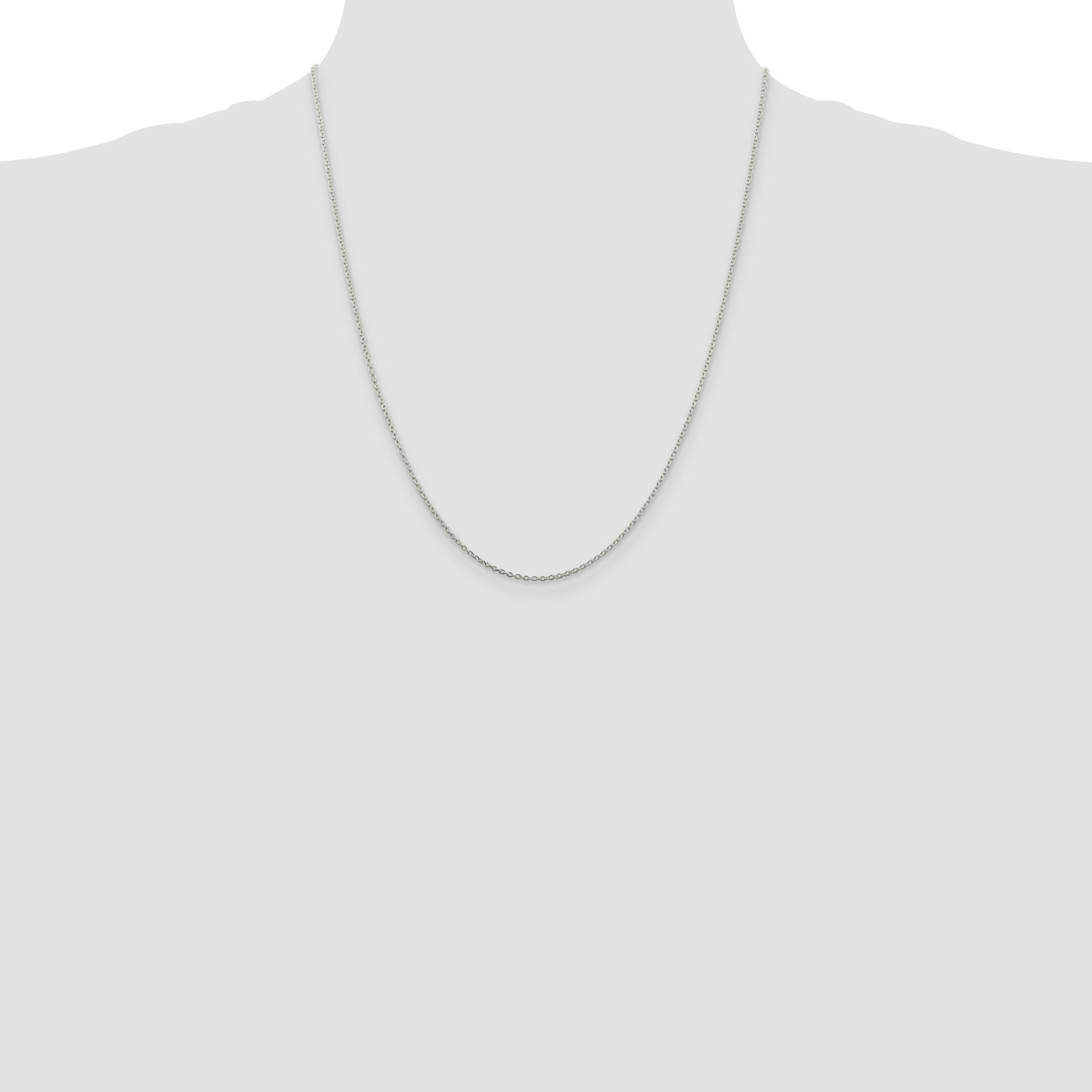 Sterling Silver Rhodium-plated 1.5mm Cable Chain
