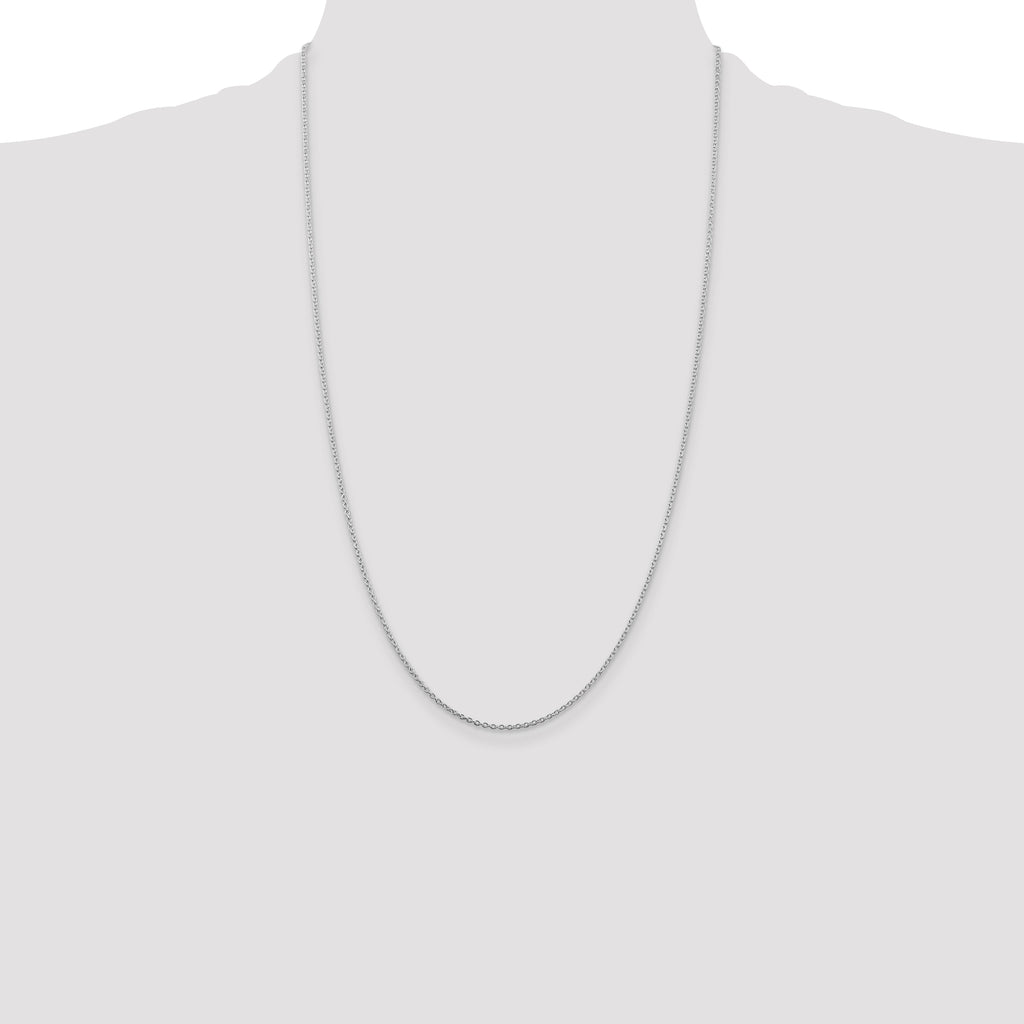 Sterling Silver Rhodium-plated 1.5mm Cable Chain