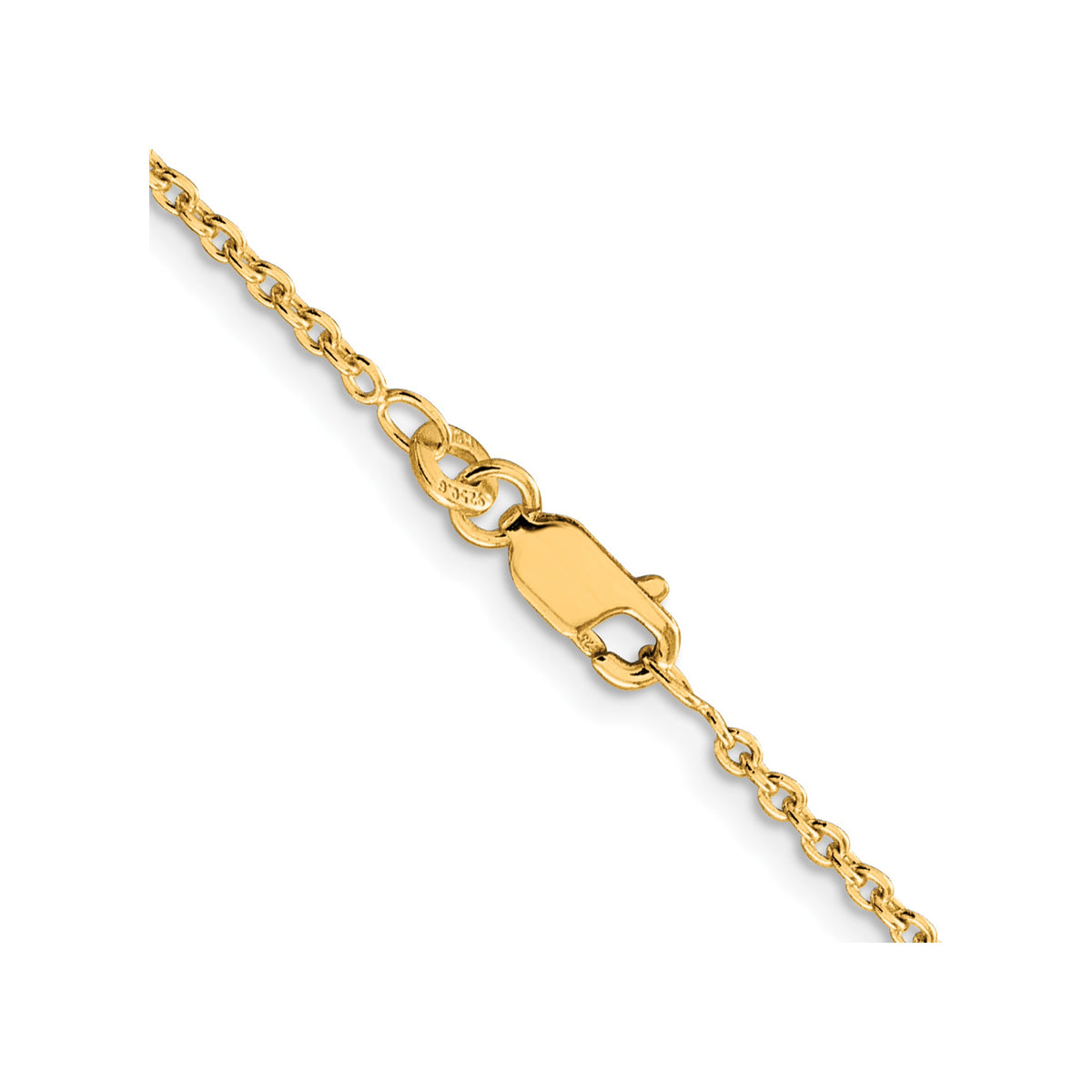 Cable Chain Necklace in Gold-Plated Sterling Silver, 1.95mm, 16 Inch - Sophia Jewelers