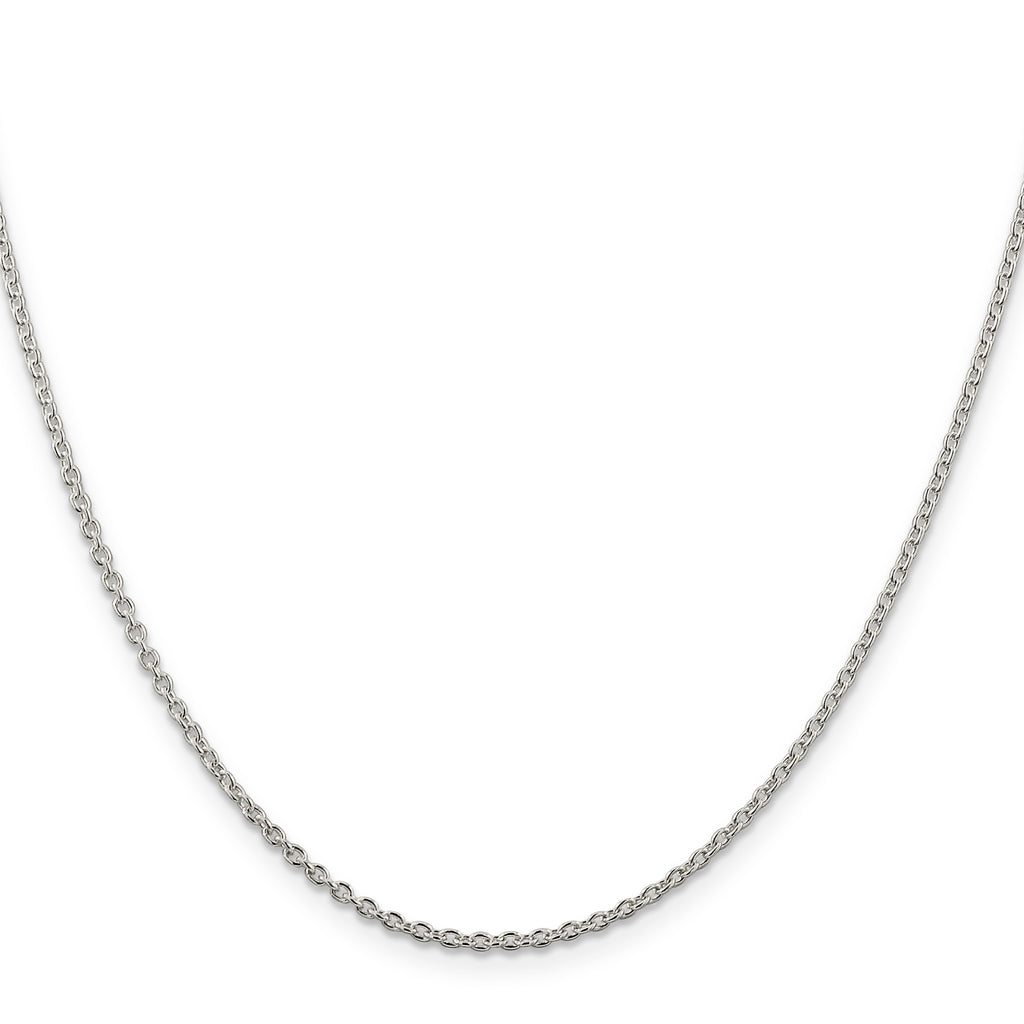 Sterling Silver Rhodium-Plated Cable Chain Necklace 1.95mm