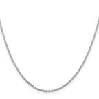 Sterling Silver Rhodium-Plated Cable Chain Necklace 1.95mm