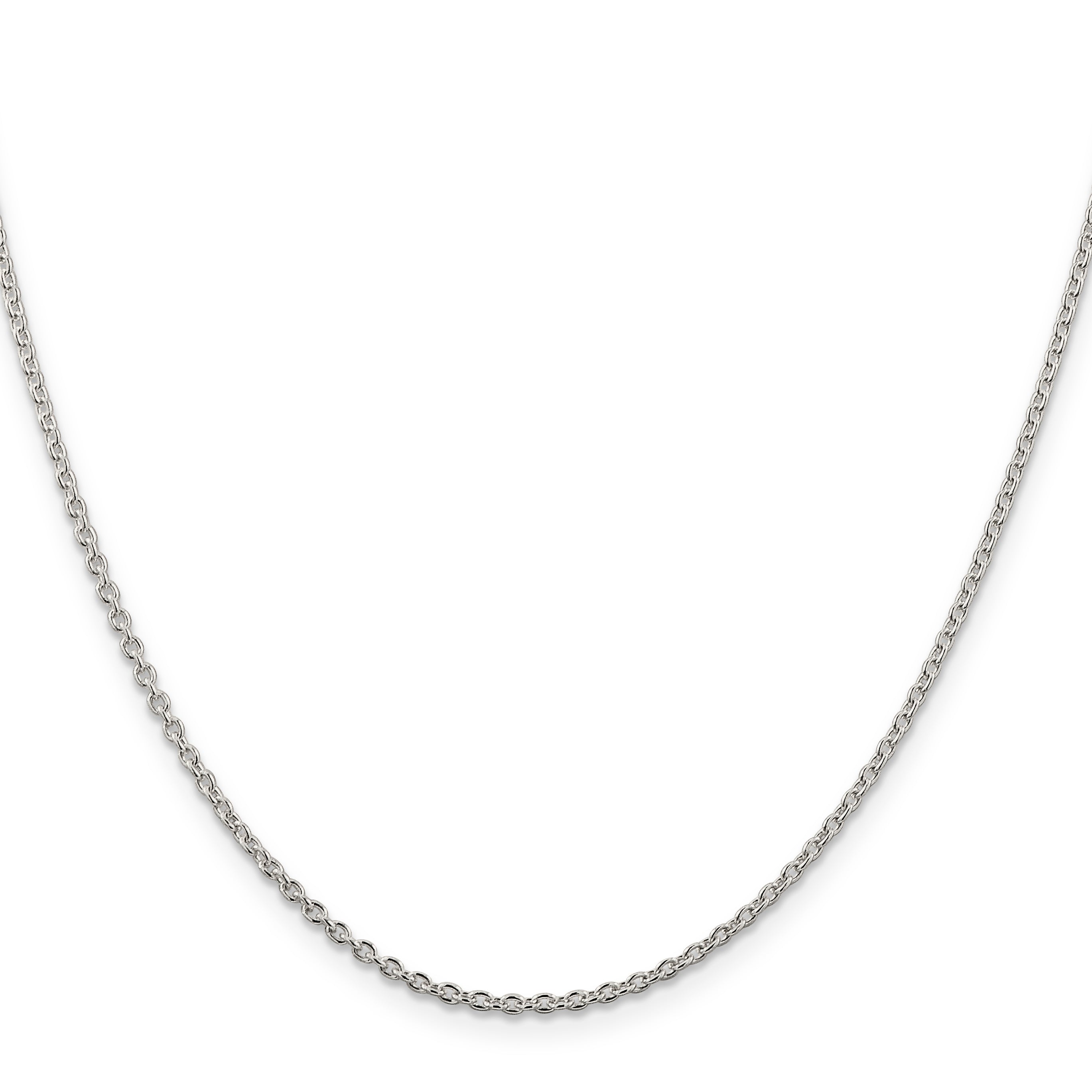 Sterling Silver Rhodium-Plated Cable Chain Necklace 1.95mm