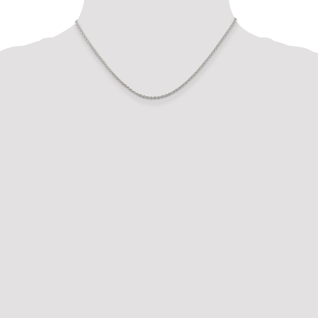 Sterling Silver Rhodium-Plated Cable Chain Necklace 1.95mm